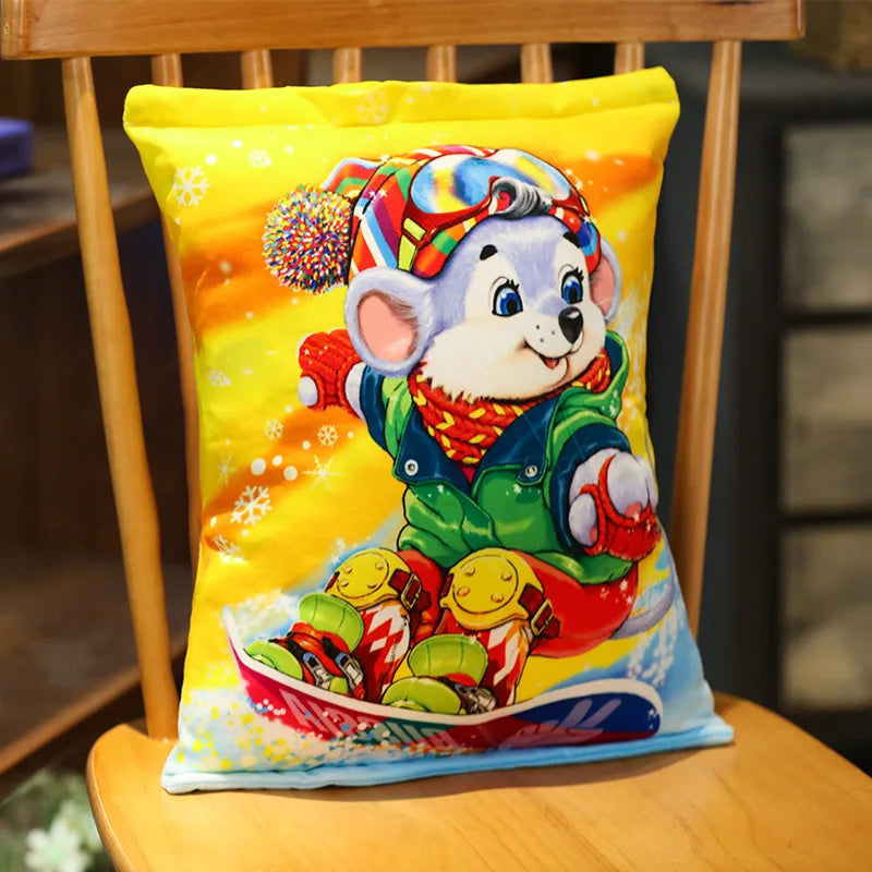 Creative Lifelike Snacks Plush Pillow Simulation Cat Dog Food Potato Chips Cookie Lifelike Food Snack Cushion Plushie Props Gift