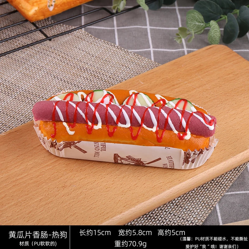Fake Bread Hot Dog Sandwich Model Food Fake Orange Bread Toy Bakery Window Display Ornaments Simulation Home Decor Decoration