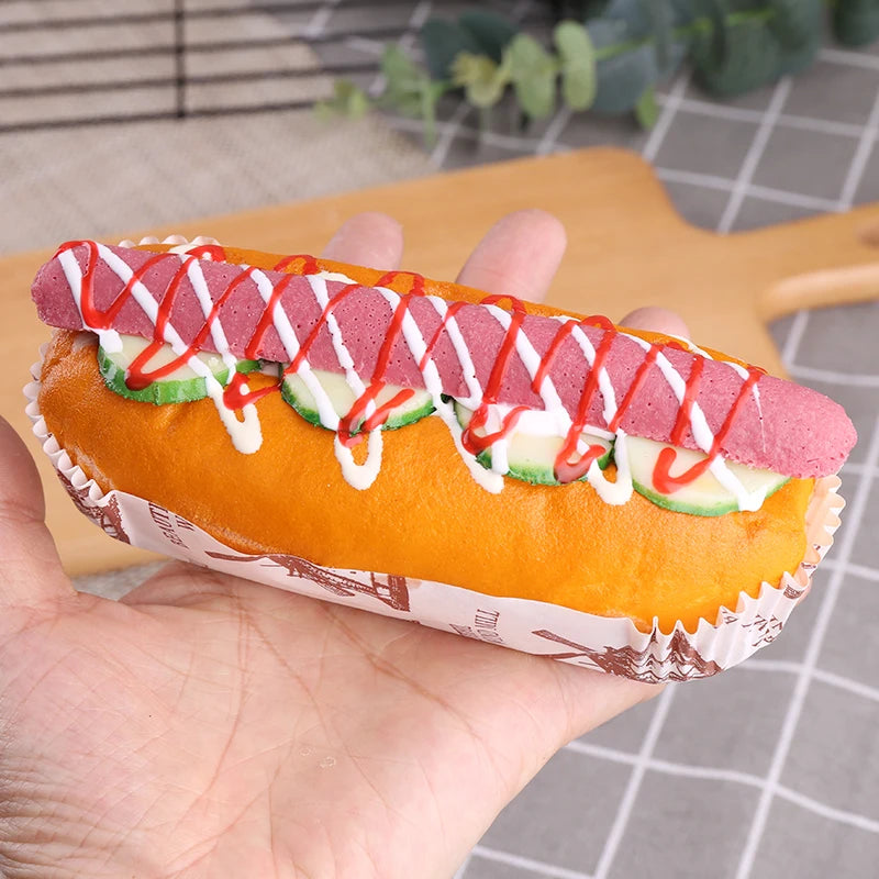 Fake Bread Hot Dog Sandwich Model Food Fake Orange Bread Toy Bakery Window Display Ornaments Simulation Home Decor Decoration