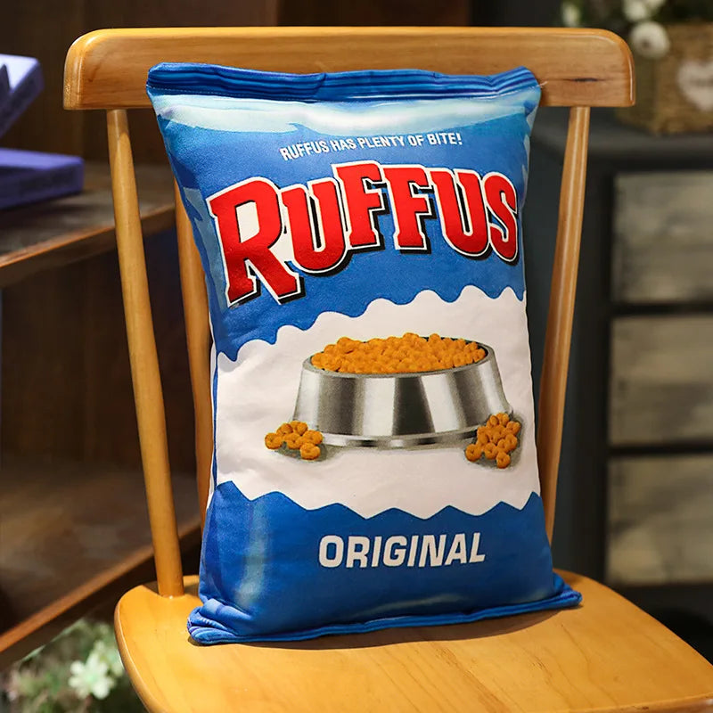 Creative Lifelike Snacks Plush Pillow Simulation Cat Dog Food Potato Chips Cookie Lifelike Food Snack Cushion Plushie Props Gift
