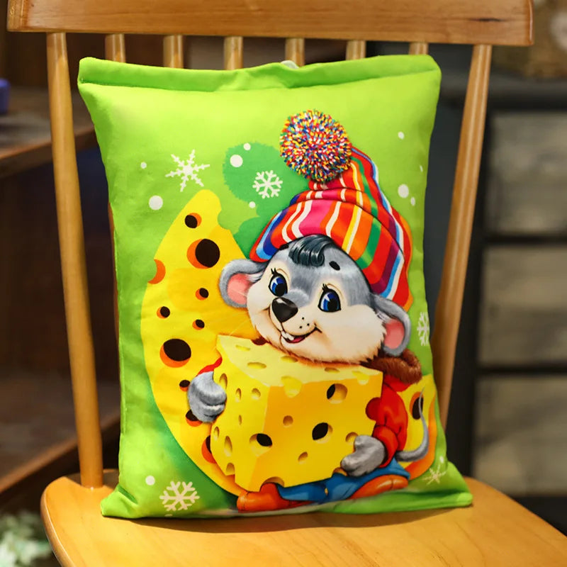 Creative Lifelike Snacks Plush Pillow Simulation Cat Dog Food Potato Chips Cookie Lifelike Food Snack Cushion Plushie Props Gift