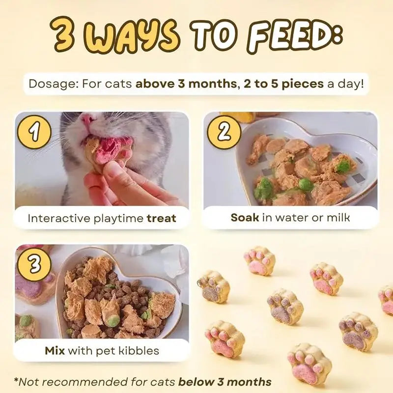 Freeze-Dried Paw Cat Treats – Natural Oral Cleaning Biscuits for Cats"