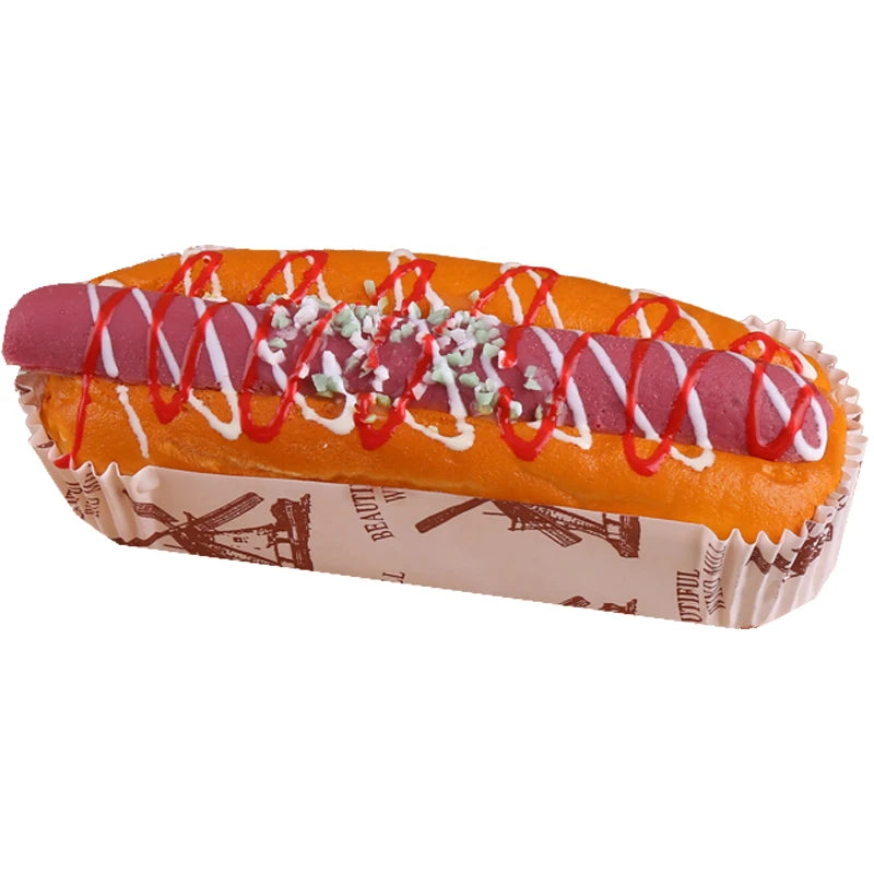 Fake Bread Hot Dog Sandwich Model Food Fake Orange Bread Toy Bakery Window Display Ornaments Simulation Home Decor Decoration